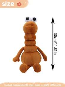 30cm/11.81in Marcus The Worm Plush Toy White-Eyed Thin Worm Stuffed Animals Plushies Decorate Creative Gifts For Kids Birthday Party Home Girls Room Decor Game Collector - Brown - View 7