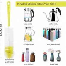 8 Pack Kitchen Cleaning Brush Set Long Handle Bottle Cleaner For Narrow Neck Wine Beer Water Sports Bottles Hummingbird Feeder Cups Mugs Travel Coffee Mugs Straw - Light Green - 查看 2