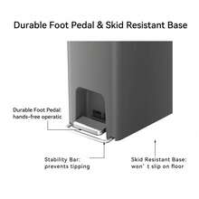 Slim Kitchen Trash Can, 10.5 Gallon Plastic Step Garbage Bin With Soft Close Lid, Gray - Gray - View 8