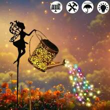 IP65 Solar-Powered Watering Can Outdoor Garden Light, Solar Hanging Watering Can Light, Santa Claus Carrying A Teapot Watering Light, High Brightness Flowing Light, Suitable For Christmas Decorations In Gardens, Lawns, And Patios. Outdoor Garden Solar Light, Outdoor Solar Garden Light, Flower Solar Outdoor Light, Hanging Solar Light, Holiday Decoration, Holiday Lighting, Hanging Lantern, Outdoor Lantern, Lawn Decoration, Patio Lighting, Decorative Lantern, Vintage Light, Outdoor Durability, Solar Light, Holiday Lantern, Holiday Shoppers, Seasonal Decorations Buyers. - Đồng - Xem 2