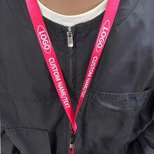 Customized Text ID Badge Lanyard, Personalized ID Badge Lanyard With Detachable Clasp, Customizable Neck Strap Keychain, Available In Red/Orange/Blue/Navy/Black/Gray, ID Card Holder, Phone Lanyard, Key Chain - Multicolor - View 3