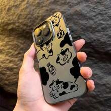 おしゃれなスマホケース 11/12/13/14/15/15pro/15 Plus/15 Promax/7plus/8plus/11pro/12pro/13pro/14pro/11promax/12promax/13promax/14promax/14plus/5 - 透明な黒 - チェックする 3