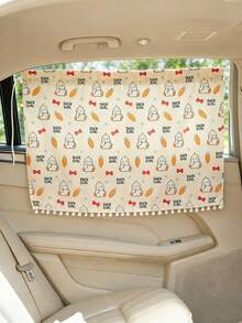 1pc Cartoon Style Car Sunshade Curtain, Universal Fit For Various Vehicle Types