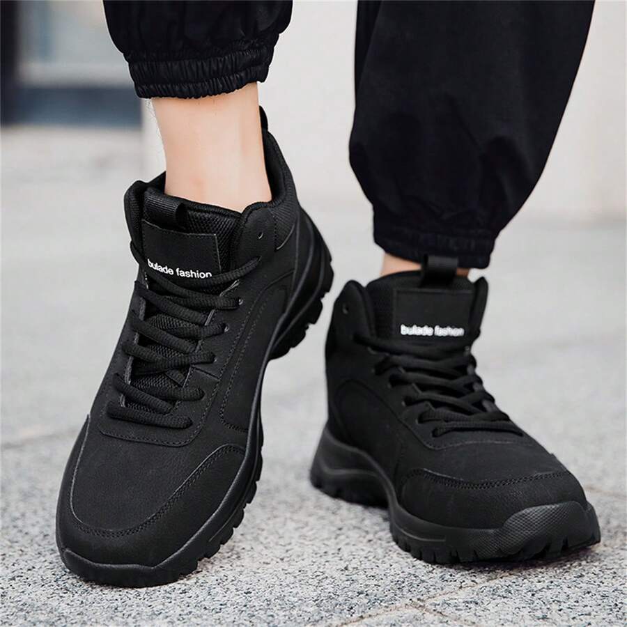 Men's Sneakers, Non-Slip Sports Shoes, Men's Casual Mesh Breathable Lining Outdoor Solid Color Sports Casual
