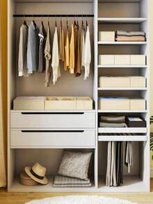 Caixa de Armazenamento Dobrável de Tecido, Cesta Organizadora de Gaveta, Adequada para Armazenar Roupas, Roupas Íntimas, Sutiãs, Meias, Lingerie - Bege - Visão 3