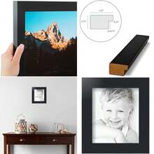 ArtToFrames 6x7 inch Satin Picture Frame, 2WOMFRBW26079-6x7(6 x 7" Black) - Multicolor - Ver 1