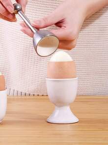 1/2pcs Premium Stainless Steel Egg Cutter, Hard Boiled Egg Slicer, Egg Peeler, Sturdy Multifunctional Egg Opener, Egg Cracker - Multicolor - View 4
