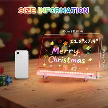 Rechargeable Led Drawing Board For Kids, Dry Erase Board, 4 Modes &6 Colors Glow Doodle Note Board, Include Hanging Chain, 2 Stands, 7Markers, Spray Bottle, Cleaning Cloth, Christmas Gifts - Nhiều màu - Xem 2