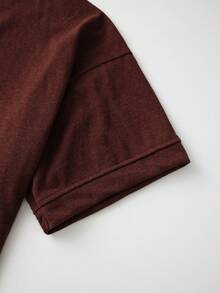 Women Half Sleeve Cropped Cardigan Shirt Short Sleeve Button Down Open Front Crewneck Loose Fit Knit T Shirt Y2k Casual Crop Tops Summer Fall Lightweight Jacket Outwear - 棕色 - 查看 8