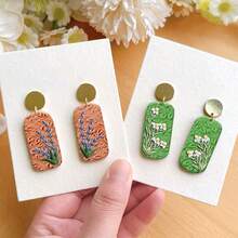 1pc Leaf Pattern Polymer Clay Texture Rolling Pin, Polymer Clay Earring Making Rolling Pin - Ideal For Creating Polymer Clay Texture Boards - White - View 8