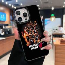 Estuche para teléfono con diseño del equipo de baloncesto  Compatible con estuches para teléfonos   17  16 Pro Max  15 Pro Max  13 y  12 Duradero a prueba de golpes y elegante, una excelente opción para familiares, amigos, seres queridos, novios, novias y regalos de Navidad y Año Nuevo - Negro - Ver 2