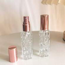 1pc 10ml Glass Perfume Spray Bottle, Rose Gold Aluminum Sprayer, Refillable Atomizer Bottle, Pump Style Empty Bottle - Rose Gold - View 5