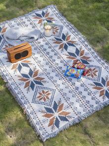 1-Pack Picnic Mat, Moisture-Proof Mat, Thickened Bohemian Style Ground Mat, Outdoor Tent Camping Blanket, Picnic Mat,Camping,Camping Equipment,Camping Essential,Beach Mat,Picnic,Rug,Picnic Blanket,Beach Blanket