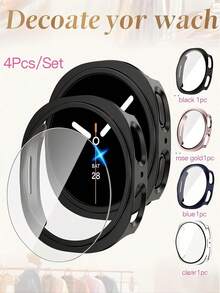 适用于 Galaxy Watch 8 (40mm/44mm) 的四合一屏幕保护膜套装，包含硬质 PC 边框、高清防雾钢化玻璃屏幕保护膜以及边框保护盖，男女通用 - Galaxy Watch8 40mm - 查看 9