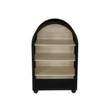 Schwarzes Bücherregal Mit Bogenförmigem Design, Höhe 120 Cm, Vier Ebenen Mit Großem Stauraum, Modernes Design, Geeignet Für Wohnzimmer, Schlafzimmer, Arbeitszimmer Und Büro.(70.5x30x116cm) - Black - View 6