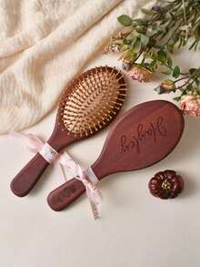 Personalized Bamboo Comb, Customized Bridesmaid Hair Comb, Bridesmaid Gift, Ideal Gift For Bride, Gift For Mother, Engraved Wooden Comb - Multicolor - View 3