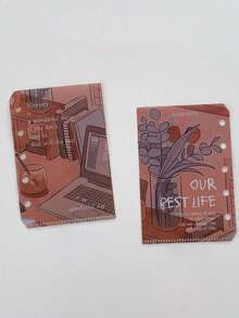 1 pieza Estilo Ins PP Mocha Serie de Moda Pequeña Hoja Suelta Fresca Página Interna DIY Diario Tarjeta Desmontable Almacenamiento Página Interna - Moca de menta - Ver 8