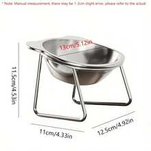 15°人体工学不锈钢猫碗，防滑底座，适用于猫、幼猫和小型犬，宠物用品，情人节礼物 - 420毫升 - 查看 12