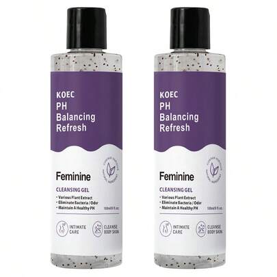 KOEC 180毫升清新PH平衡女性私处洗液，天然私密护理，温和清洁，有效去除异味，滋养肌肤 - PH平衡配方，适合所有肤质
