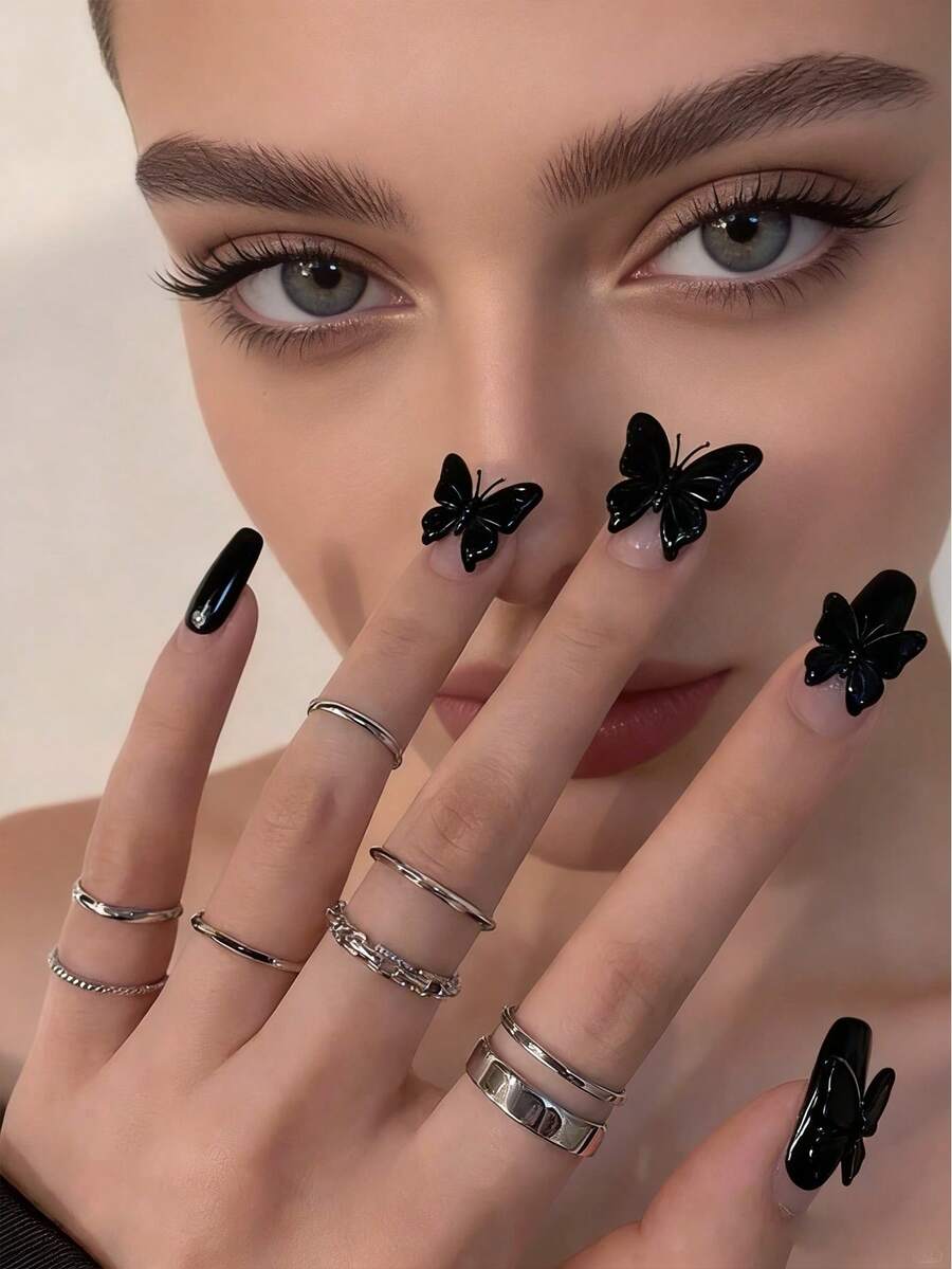 7件套素圈戒指套装，朋克风指节戒指，时尚可叠戴素圈戒指，适合派对、节日装扮