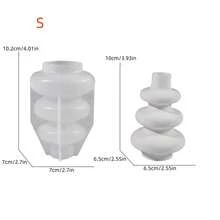 DIY Resin Mold, Modern Minimalist Dried Flower Vase Silicone Mold, Nordic Style Plaster Flower Vase Mold, Home Decor Accessory For Living Room And Dining Room, Floral Arrangement, Suitable For DIY Handcraft - White - View 11