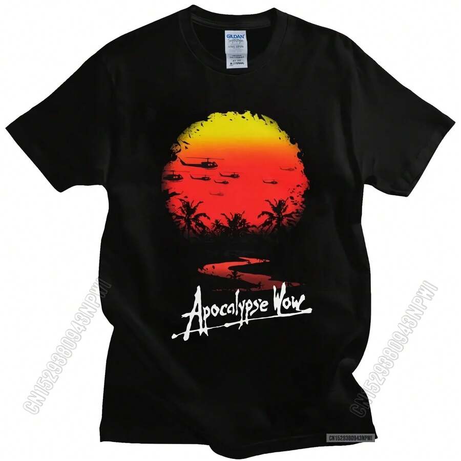 Gorgeous Men T Shirts Apocalypse Now T-Shirt O-Neck 100% Cotton Sunest Teeie Vietnam War Tshirt Merch - Negro - Ver 1