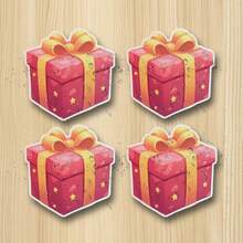 Large Cartoon Gift Box - Includes Game Stickers - Suitable For Car Body, Car Window, Bumper Waterproof Vinyl Stickers