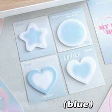 30张/1本，爱心粉状腮红，感觉逐渐变化，方便贴纸，学生笔记，笔记，ins，笔记，笔记，标签，手账，撕账，可爱 - 彩色 - 查看 4