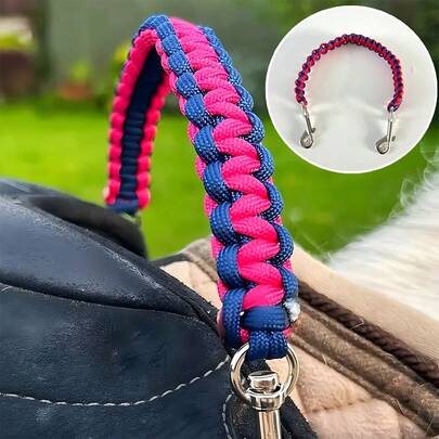 Nylon Safety Girth/Grab Strap, Suitable For English Saddle - Buckle Adjustable, Training Accessory, Ensures Riding Safety And Enhances Stability Of Saddle Back Strap