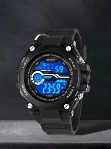 1 Pc Electronic Men's Sports Luminous Multi-Function Watch, Suitable For Outdoor/Student Use, Can Be Given As A Gift - Multicolor - View 15