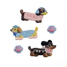 5pcs 3D Graphic Embroidered Patch Badges, Heat-Seal Design Patches For Clothing, Hats, Jackets, DIY Cartoon Dog Embroidery Patch Set, Suitable For Phone Cases, Bags And Apparel Decoration - 5-piece Pack - View 12