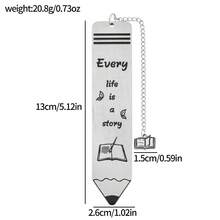 Cultural And Creative Stainless Steel Bookmark In The Shape Of A Pencil, Printed With Literary Inspirational Quotes, Suitable As A Page Marker For Book Lovers, Literary Youth, And Students, A Creative Gift For Readers - Multicolor - View 3