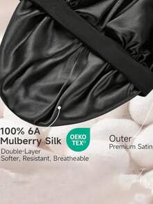 3pcs/1pc Silk Sleep Cap, Satin Hair Cap, Elastic Band Silk Sleep Cap, Silk Hair Band For Curly Hair, Solid Color Satin Sleep Cap With Wide Elastic Design, Comfortable Breathable Hair Care Cap, Essential For Back To School - Multicolor - View 5