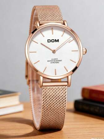 DOM 1 Adet Beyaz Kadranlı, Gül Altın Paslanmaz Çelik Kayışlı, Kadın Saatleri İçin Olağanüstü Değer, Kuvars Mekanizma ve Akıcı Saniye İbresi Hareketi ile En Doğru Modelleri Oluşturan, Sade Çift İbreli Tasarımıyla Günlük Kullanım İçin Vazgeçilmez, Güzel Bir Bayram Hediyesi, Günlük Kullanım ve Özel Günler İçin Uygun, Mutlaka Sahip Olmanız Gereken Bir Aksesuar.