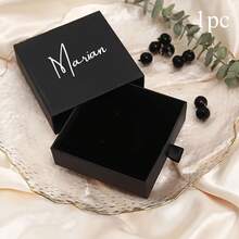 Personalized Jewelry Box Organizer - Custom Name/Text, Elegant Minimalist Drawer Storage Case With Pull-Out Drawer, For Earrings, Necklaces, Bracelets, Hair Accessories - Birthday/Anniversary Gift For Women - 彩色 - 查看 18
