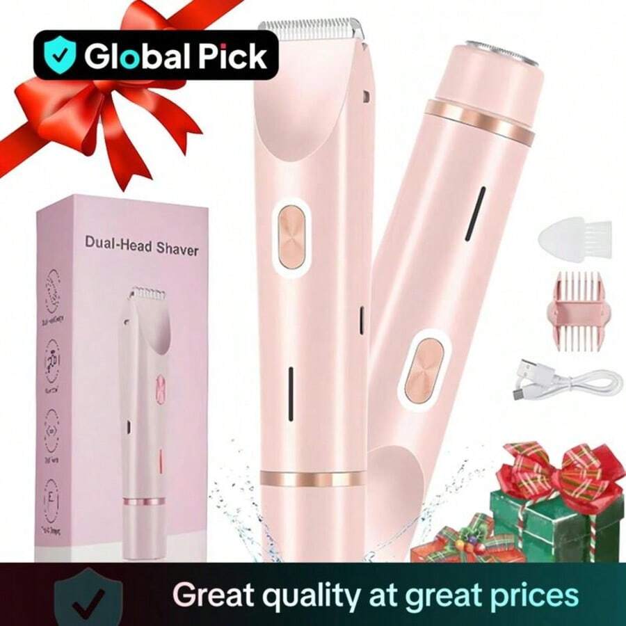 2-In-1 Dual-Head Shaver - Rechargeable Electric Hair Remover For Smooth Skin - Hồng - Xem 1