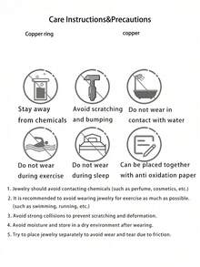 1枚复古时尚简约双层C形扭纹开口戒指，适合女性日常佩戴，是一款百搭的男女通用戒指。 - 彩色 - 查看 8