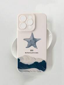 1pc Blue Starfish Pattern Anti-Fall Cute Phone Case Compatible With IPhone 13/11/17/17pro/16/14/15/15pro/15 Plus/15 Promax/7plus/8plus/X/Xs Max/Xr/11pro/12pro/13pro/14pro/12mini/13mini/11promax/12promax/13promax/14promax/14plus/17pro Max/17Air/6/6s Plus/7/8/16Pro/16plus/16promax/Se2/17promax&Compatible With Samsung Galaxy/A54/A14/A12/A13/A15/A32/A33/A24/A52S/S20/S21/S22/S23/S24/S23Plus/S24ultra/S25/A15/A33/A23 - Multicolor - View 1