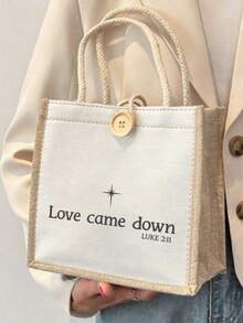 Túi xách Cơ Đốc dành cho nữ với câu Kinh Thánh Lu-ca 2:11, Túi xách Tình Yêu Giáng Xuống dành cho nữ, Túi tái sử dụng với họa tiết Chúa Giê-su, Thánh Giá và Kinh Thánh, Túi xách thanh lịch kiểu dáng mở miệng dùng cho học Kinh Thánh, nhà thờ, du lịch, đi biển - Có thể giặt máy, Quà tặng tôn giáo cho lễ hội, sinh nhật, đám cưới - Thiết kế Tình Yêu Giáng Xuống, Thiết kế truyền cảm hứng, Thiết kế tay cầm chắc chắn, Phụ kiện nhà thờ, Tay cầm chắc chắn, Phụ kiện tôn giáo - Nhiều màu - Xem 13