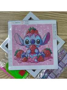 Disney Embroidery Diamond Painting Kit, Includes Tools, Handmade DIY Relaxing Art Decor Gift, Suitable For Valentine's Day, Thanksgiving Gift (The Picture Shows The Finished Product, You Need To Make It Yourself After Purchase) (The Set Includes Canvas, Diamonds, Tool Kit And White Plastic Frame)