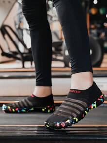 TOLLN 1双女士速干户外涉水鞋，防滑游泳鞋，防刮水鞋，两栖沙滩鞋 - 黑色 - 查看 2