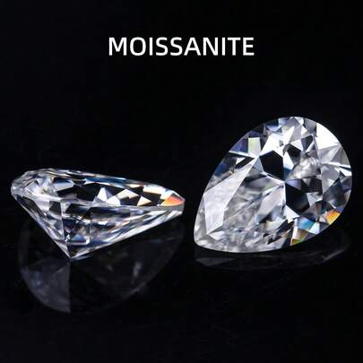 5pcs 1.5mm X 2.5mm Pear Cut D Color VVS1 Clarity Moissanite Stones, Suitable For Pendant, Necklace, Ring, Earring, High-End Jewelry Making, DIY Jewelry