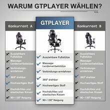 GTPLAYER Gaming Chairs - 白色-布款 - 查看 5