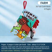 Chewable Early Education Cloth Book With Tail, Baby Book, Tear-Resistant Book, Educational Interactive Cloth Book - Multicolor - View 6