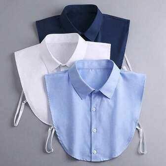 Avtagbar krage, Unisex bomull, Mångsidig spetsig krage, Lämplig för professionell fritidskläder, Arbetsuniformer, Höst/Vinter/Vår formell klädsel