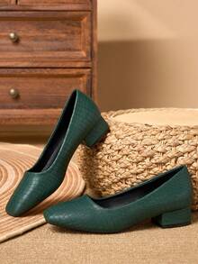 Women's 3cm Fabric Heel Fashion Versatile Flat Shoes, Green - Green - View 4