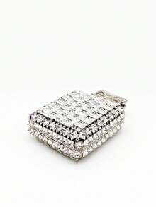 Women's Sparkly Silver Bow Design Rhinestone Clutch Purse Perfume Bottle Shaped Crystal Evening Bag For Wedding Cocktail Party - Silver - View 6