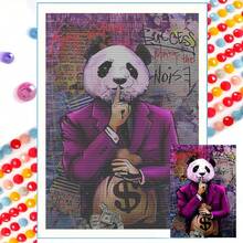 Juego de pintura de diamantes 5D, lienzo de pintura de diamantes de estilo de dibujos animados de perforación completa, bordado de diamantes decoración de pared hecha a mano, adecuado para principiantes, regalo ideal para sala de estar, dormitorio, estudio, sin marco - Multicolor - Ver 1