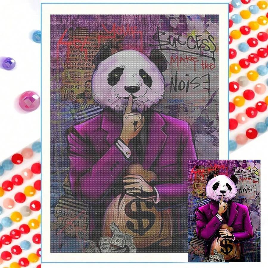 Juego de pintura de diamantes 5D, lienzo de pintura de diamantes de estilo de dibujos animados de perforación completa, bordado de diamantes decoración de pared hecha a mano, adecuado para principiantes, regalo ideal para sala de estar, dormitorio, estudio, sin marco - Multicolor - Ver 1