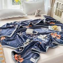 Printed Flannel Blanket, Cartoon Design For Office Nap - Five-petaled Flower - View 6